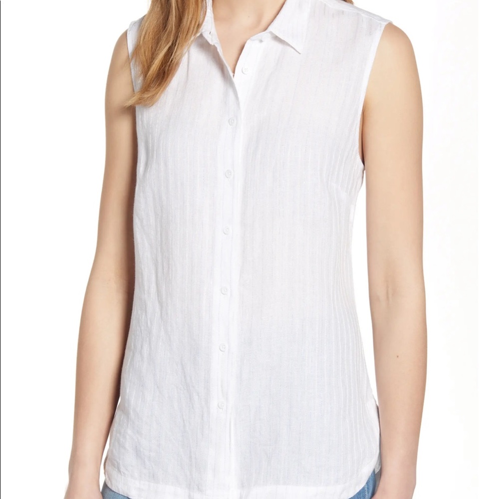 Tommy Bahama White Sleeveless Blouse